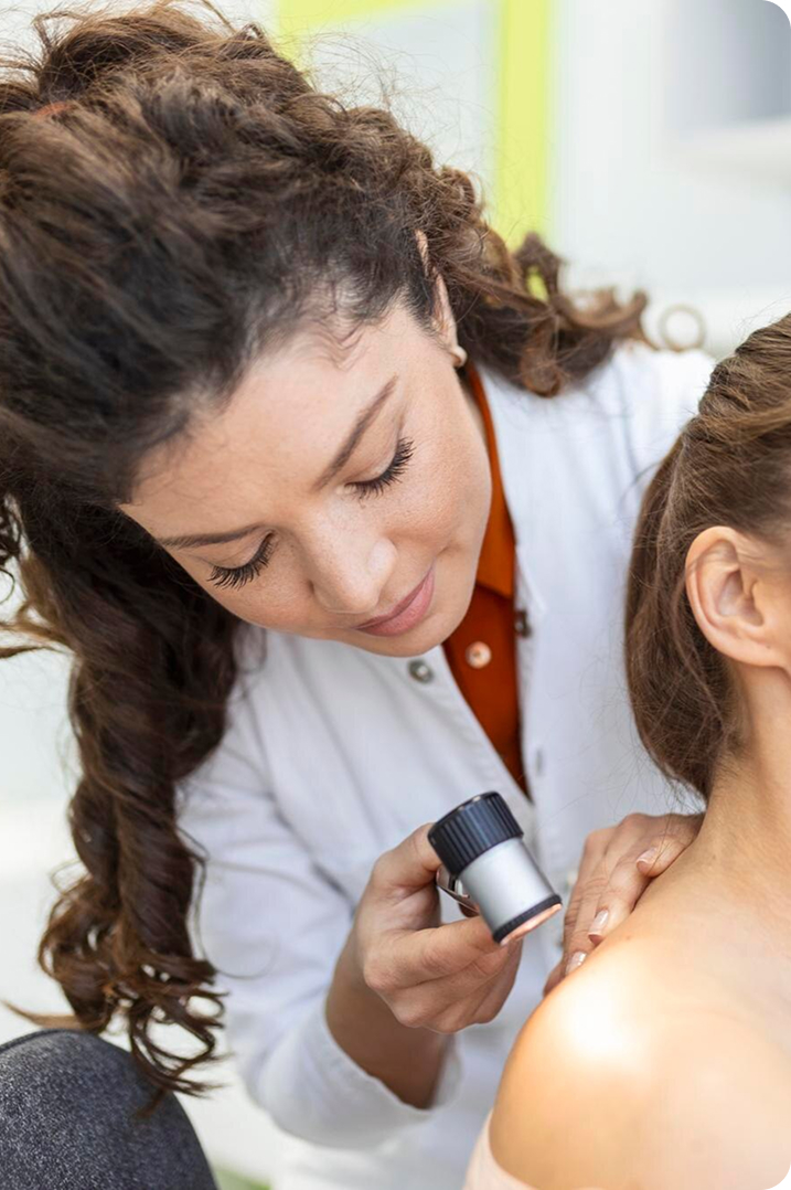 Doctor examining a patient at the clinic